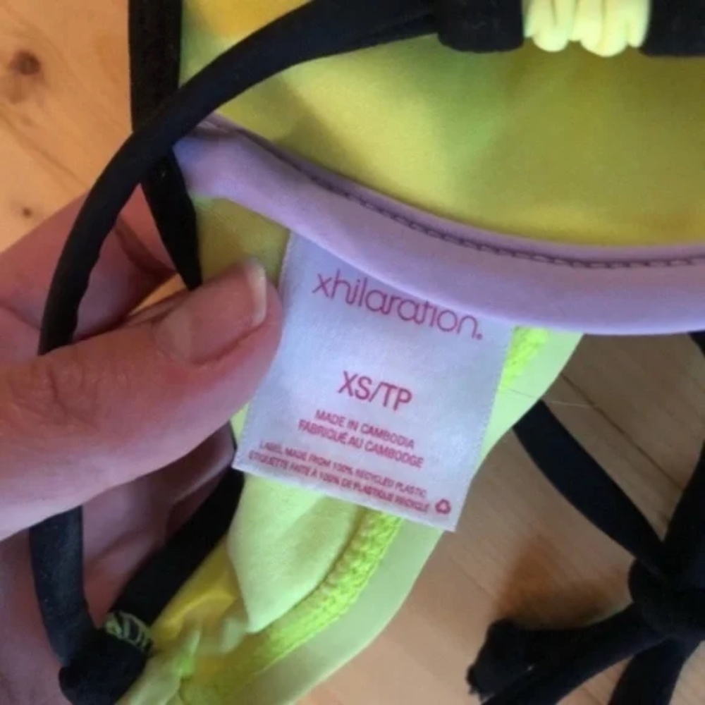 Neon Color Block Racerback Bikini Top - Picture 6 of 7